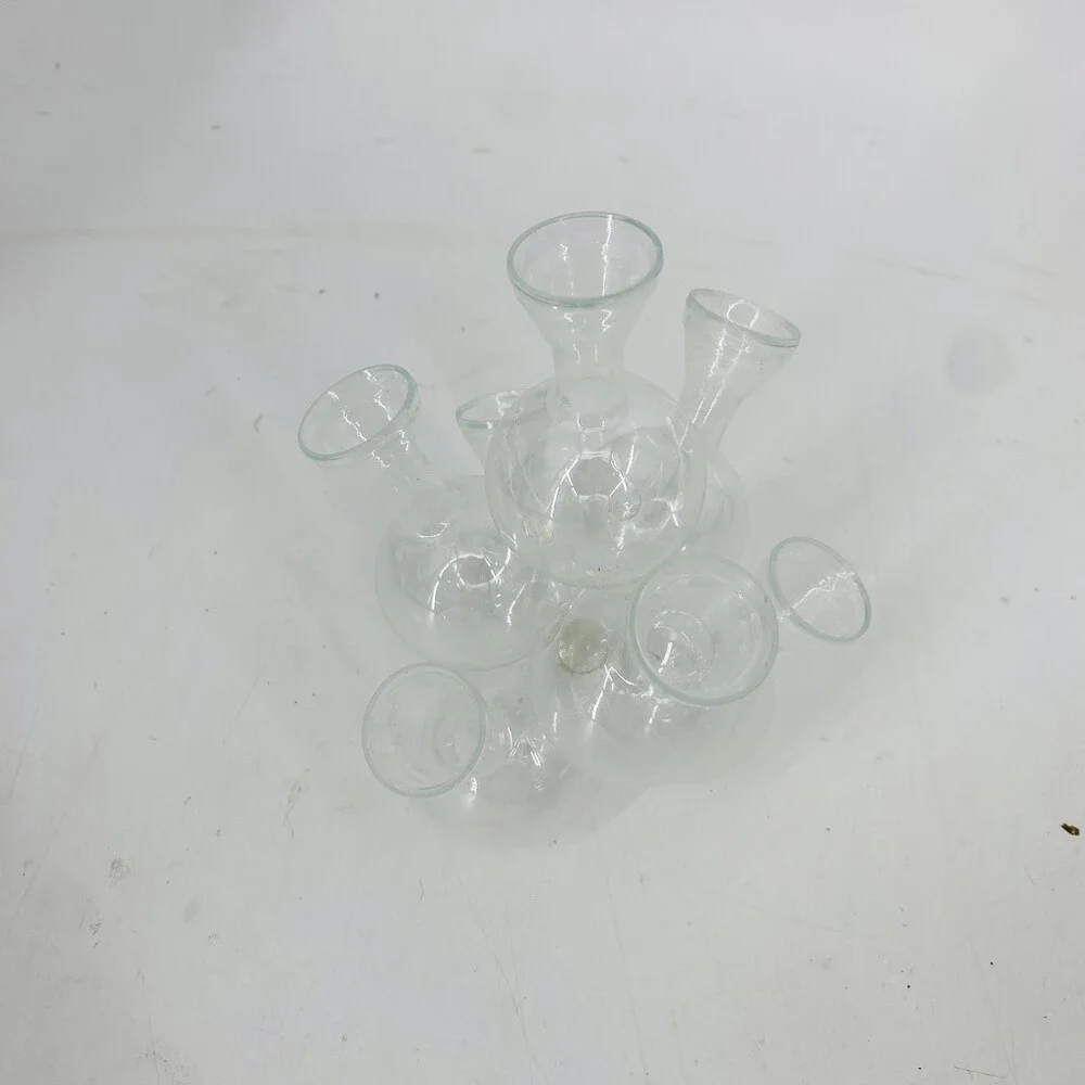 Vintage Arrange-A-Matic Flower Arranger Glass Bud Vase Original Box  2 Stacks
